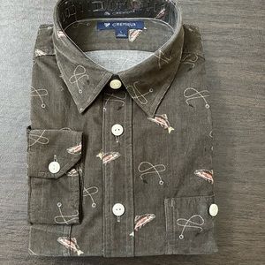 Cremieux Men's Corduroy Printed Long-Sleeve Shirt-Brand New Never Worn